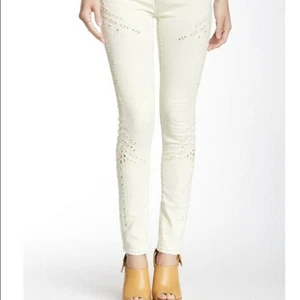 Pantalones de mezclilla BLANK NYC ajustados clásicos con ojales lavado ácido talla 10 - Imagen 1 de 10