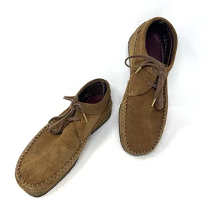 Clarks Originals Weaver Shoes Mens 9.5 Brown Cola Suede Lace Up Oxfords Crepe - Picture 1 of 17