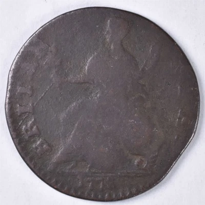 1773 George III Half Penny George III clipe de aro - KM#601  - Imagem 1 de 2