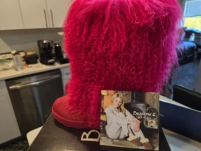 NWT BEARPAW Boetis II Electic Pink Sheepskin Winter Fur Boots Women's Size 7 NEW - Image 1 of 4