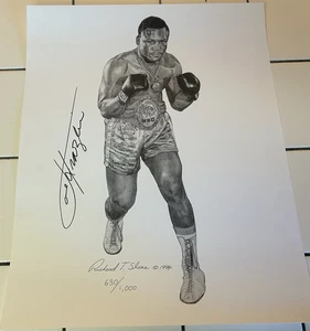 Joe Frazier signierter Kunstdruck 20x16" RICHARD T SLONE 1994 Boxlegende #630/1000 - Bild 1 von 5