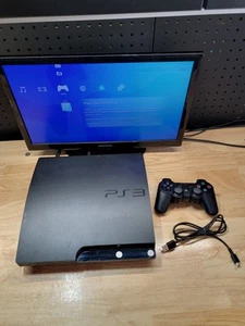 Sony PlayStation 3 PS3 Slim 160GB CECH-2501A Schwarz Spielekonsole mit Controller GETESTET - Bild 1 von 19