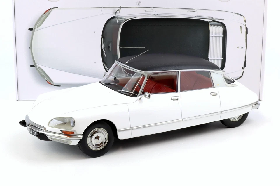 1:12 NOREV Citroen DS 23 Pallas 1973 Bianco & Nero Vinyl Tetto 121731 - Limited - Immagine 1 di 4