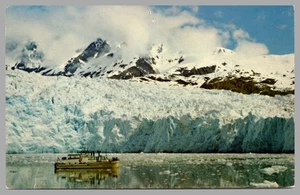 Glacier Bay Cruise Boat at Riggs Glacier Chrome c1973 Vintage Postcard - Picture 1 of 2