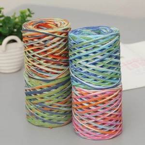 200m/Roll Raffia Paper Rope Multicolor Hand-woven Rope Baking Packaging - Picture 1 of 16