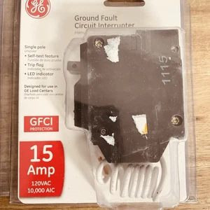 GE 15A einpoliger Schutzschalter GFCI mit Selbsttest THQL1115GFTP - Bild 1 von 3