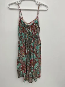 Xhilaration Dress Women's 2XL Sleeveless A-Line Above Knee Paisley High Low - Picture 1 of 9