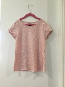 Gap Kids Pink T-Shirt with Sequins Covering The Front Size 10 - Picture 1 of 5