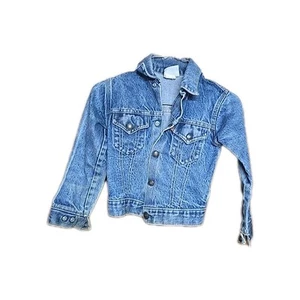 Little Levi’s Orange Tab Denim Jean Trucker Jacket USA Youth Size 7 RARE - Picture 1 of 8