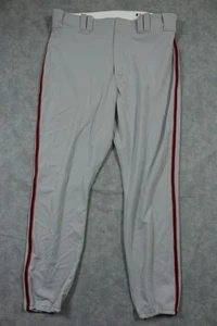 Pantaloni Baseball Majestic MLB Uomo 37x29 Grigio Riga Rossa Autentica Collezione 2016 - Foto 1 di 9
