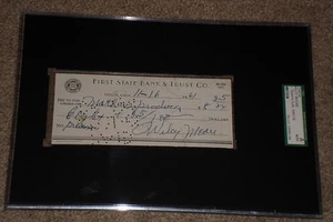 WILCY MOORE SIGNED AUTOGRAPHED CHECK 1927 YANKEES (d.1963) JSA SLABBED - Picture 1 of 1