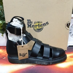 BRAND NEW IN BOX! - Dr Martens GERALDO Black Leather Sandals - Size UK 11 - Picture 1 of 12