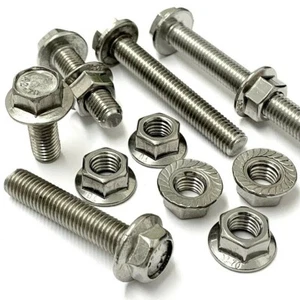 M10 A2 EDELSTAHL SECHSKANTFLANSCHSCHRAUBEN MIT KOSTENLOSER A2 GEZACKTER FLANSCHMUTTER - Bild 1 von 4