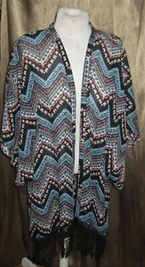 Chal con flecos hippie transparente frontal abierto boho talla mediana - Imagen 1 de 7