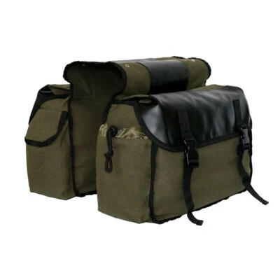 Accessory Motorcycle/Bike Tools Pouch Saddle Pack 2 Side Bags Design Army Green - Image 1 of 4