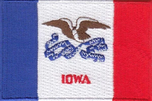 Iowa USA Staatsflagge bestickte Patches 3""x2"" Aufbügeln - Bild 1 von 1