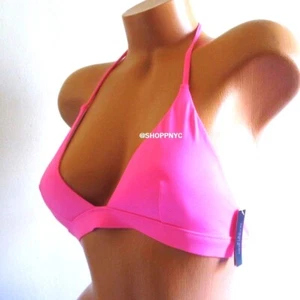 VICTORIA SECRET Swim Triangle Push Up Bikini Top Medium Hot Pink Removable pad - Picture 1 of 5