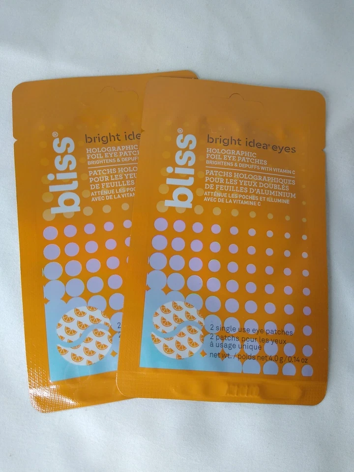 2 Packs Bliss Bright Idea Eyes Holographic Foil Eye Patches Lot Ships FREE - Image 1 of 4