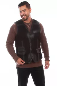 Chaleco de cuero y mezclilla para hombre Scully 1058 - Imagen 1 de 3