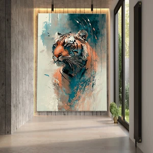 Tiger Abstrakte Kunst Leinwand Malerei Leinwand Wandkunst Wohnkultur Poster Drucke - Bild 1 von 13