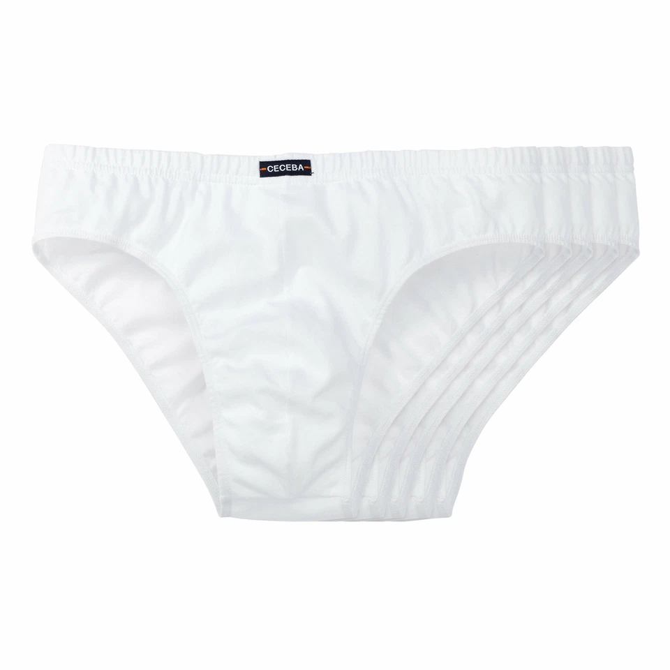 CECEBA Herren Slip weiß Uni 5er Pack 5