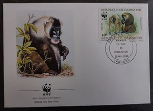 1988 Cameroon World Wildlife Fund FDC ties 40F Stamp cd Yaounde - Picture 1 of 2