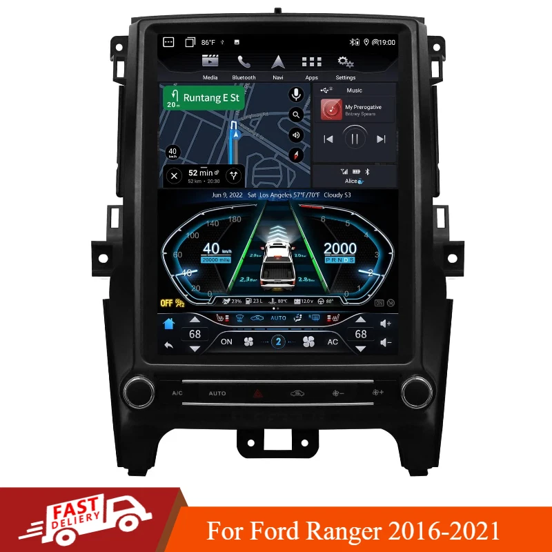 Radio GPS Navegación 12.1" Para Ford Ranger 2016-2021 Android 11 Coche Estilo Tesla Foto 1 de 4