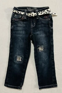 Monster High Straight Jeans Faux Patch Studded Girls 6T Skull Embroidered - Picture 1 of 8