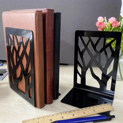 6X Buchstütze Baumartige Muster Metall Ständer Buchhalter Für Bücherregal - Bild 1 von 4