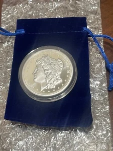 2 oz .999 Fine Silver Round Morgan Design BU New IN A CAPSULE & GIDT POUCH - Picture 1 of 5