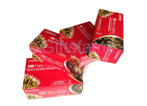 20 40 100 200 CLEAR / MULTI COLOUR XMAS FAIRY LIGHTS BULBS CHRISTMAS DECORATION - Picture 1 of 28