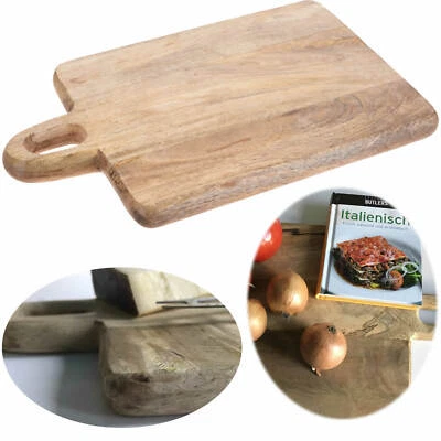Mango-Holz Schneidbrett 38cm Tranchierbrett Griff-Brett Servierbrett Küchenbrett