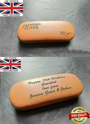 Personalised Laser Engraved Reading Glasses Case Men Women Grandad Christmas Dad