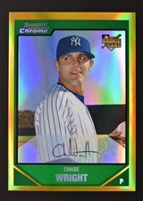 2007 Bowman Chrome #BDP4 Chase Wright /50 Gold Refractor New York Yankees