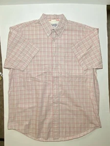 Wrangler Hero Shirt Button-up Vintage Plaid Short Sleeve Men's Cowboy Cotton L - Picture 1 of 3