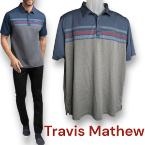 TRAVIS MATHEW Shirt SAND STORM SHORT SLEEVE COLOR BLOCK Golf POLO Men’s XL