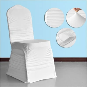1-100x Fundas de Silla Elásticas Blancas Poliéster Spandex 160GSM Boda Banquete Fiesta - Imagen 1 de 13