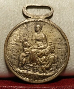 1930 MEDALLA ART NOUVEAU DE BRONCE por Capellán 33 mm Belle Jardinière colgante - Imagen 1 de 3
