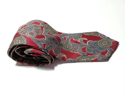 Paisley Silk Tie Designer Andre Gianni ~ Hand Finished 100% Silk 60"x 4" VTG - Image 1 of 4