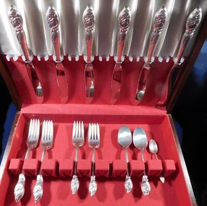WESTMORELAND STERLING MANUFACTURED 25 Pcs ENCHANTING ORCHID FLATWARE SET $1/Gram - Picture 1 of 9