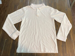 Nautica Big Boys' Uniform Long Sleeve Pique Polo, White, Size XL 18/20