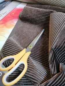 Railroad velvet S.Harris Fabricut Vineyard upholstery pecan bwn panels x 2 peice - Picture 1 of 4
