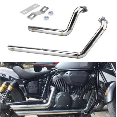 Chrome Shortshots Staggered Exhaust Pipes Fits For Yamaha Star Bolt XV950 XVS950 — 第 1/4 张图片