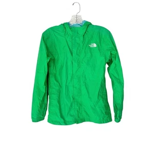 The North Face Girl's Green Basic Nylon Outdoor Hooded Zip Up Jacket Size 14/16 - Picture 1 of 15