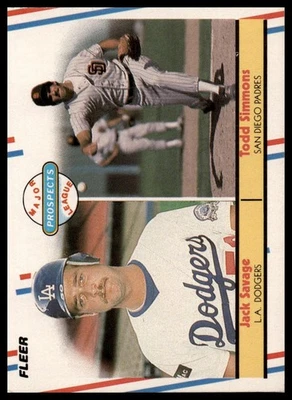 1988 Fleer #650 Jack Savage / Todd Simmons - Image 1 of 2