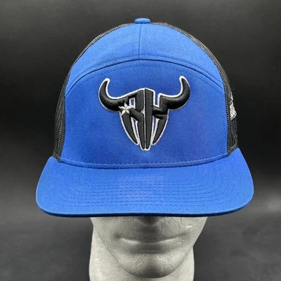 Sombrero de mano áspero Richardson malla camionero para hombre Snapback azul negro Foto 1 de 4