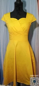 Hanpceirs Yellow Vintage 1950's Style Swing Dress Size Medium NWOT - Picture 1 of 8