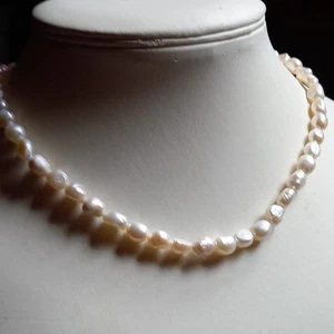 Natural Freshwater Rusebud Pearls 925 Sterling Silver Necklace 16ins - Picture 1 of 6