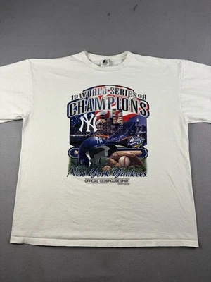 Camisa De Colección Starter New York Yankees Para Hombre Talla XL Blanca Campeones de la Serie Mundial Foto 1 de 4