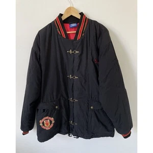 Vintage Manchester United Coat Large Umbro Embroidered Crest 1990s Retro - Picture 1 of 15